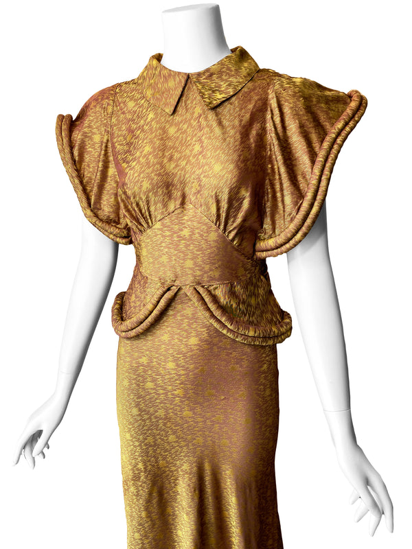 1930s Art Deco Changeant Gown