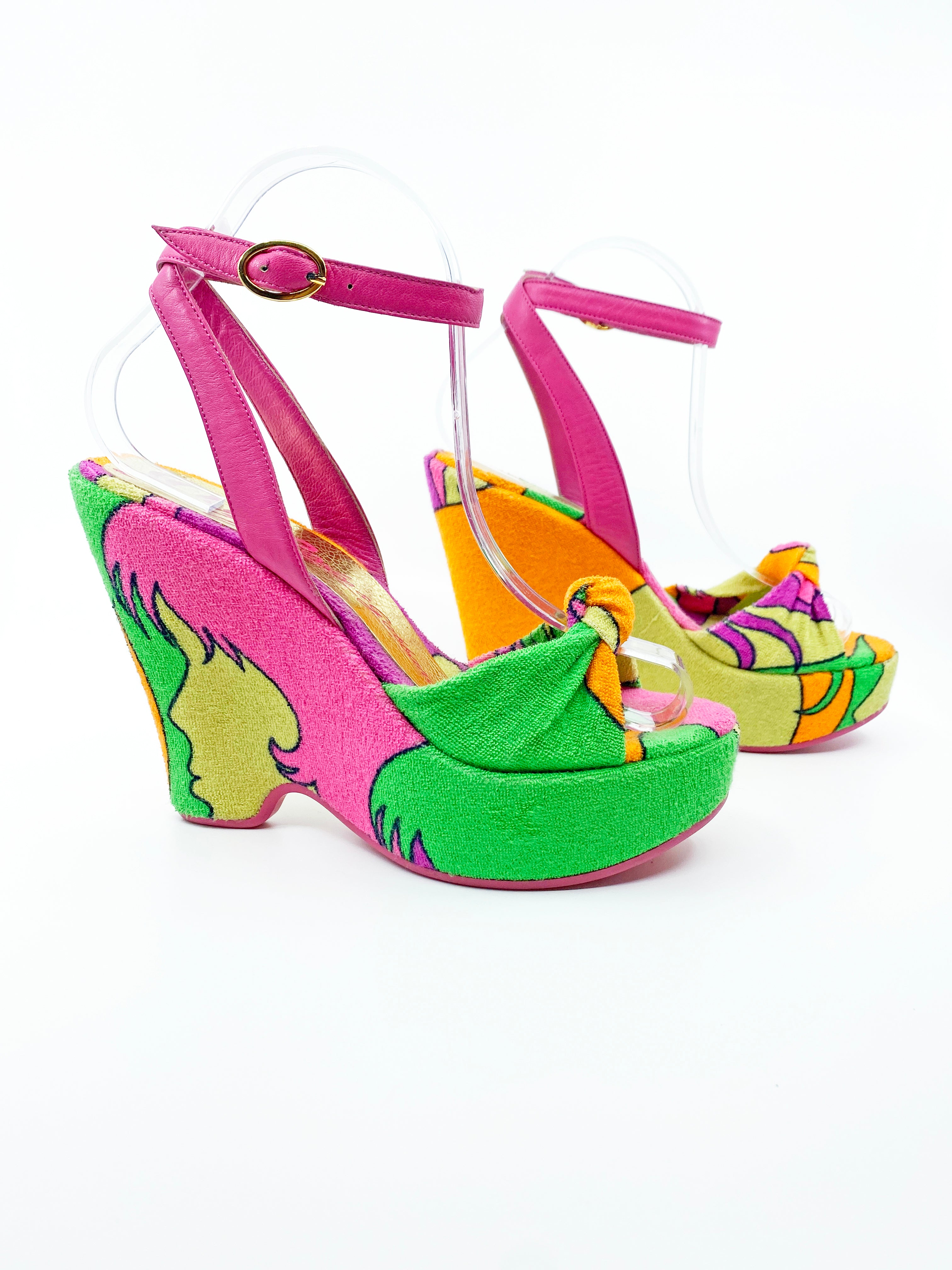 D&G Dolce & Gabbana Y2K Neon Terry Wedges – Sweet Disorder