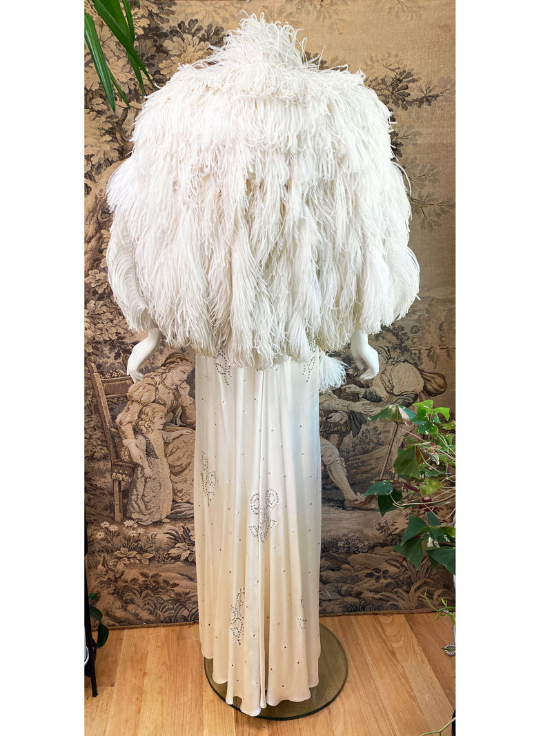 1930s Art Deco Ostrich Feather Cape