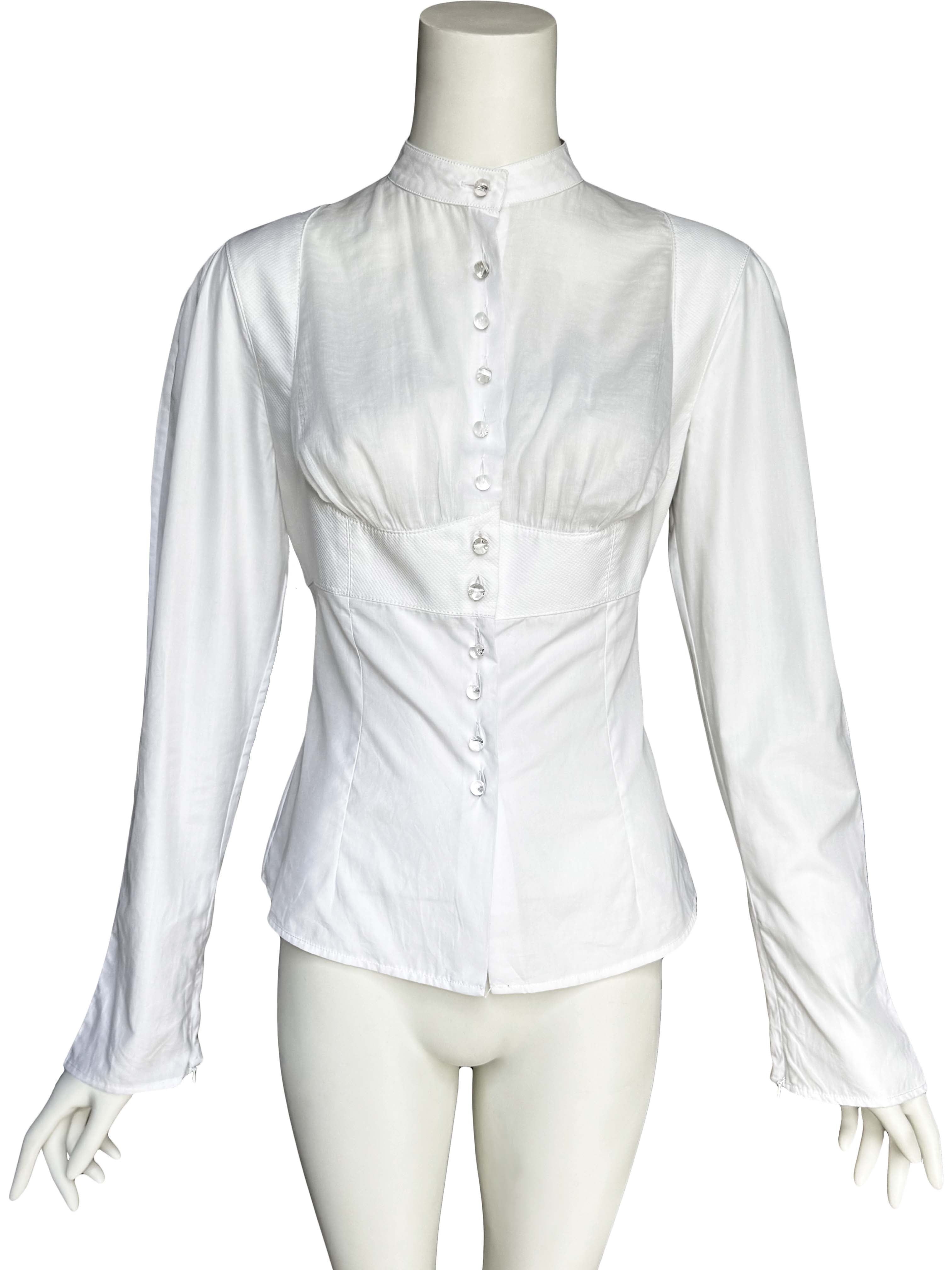 Alexander McQueen 2004 White Harness Shirt – Sweet Disorder Vintage