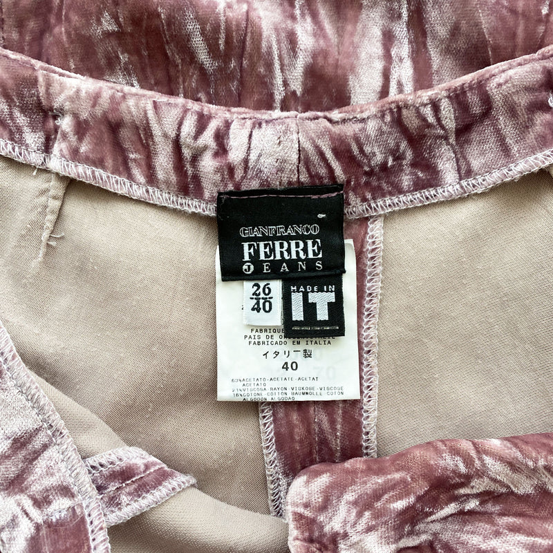 Gianfranco Ferre Jeans 1990s Flared Velvet Pants