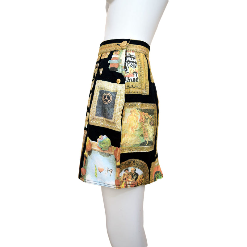 Moschino Cheap and Chic 1990s Iconic Art Print Skirt
