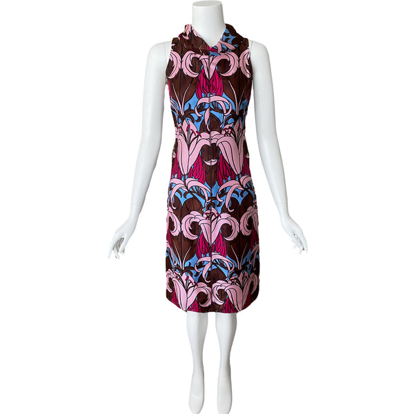 Prada A/W 2003 Limited Edition Holliday & Brown Print Dress
