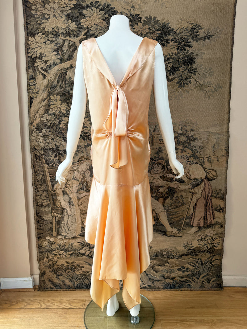 1920s Art Deco Satin Dress