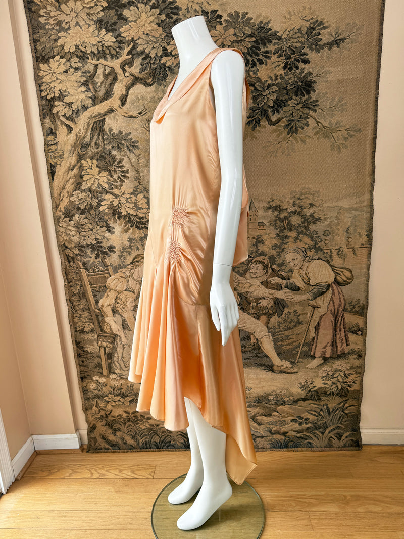 1920s Art Deco Satin Dress