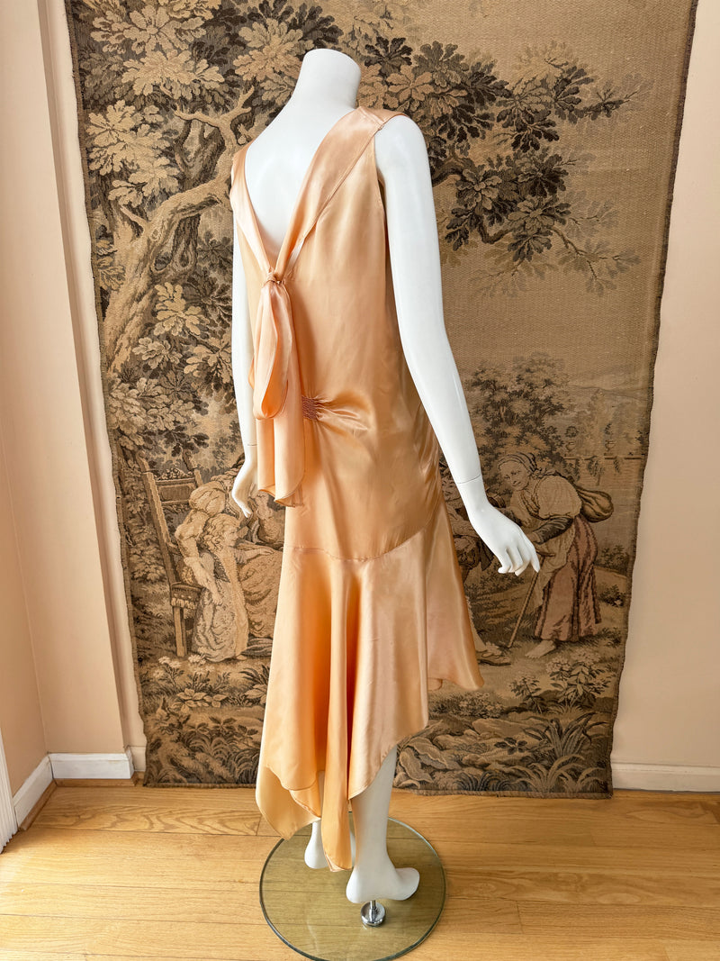 1920s Art Deco Satin Dress