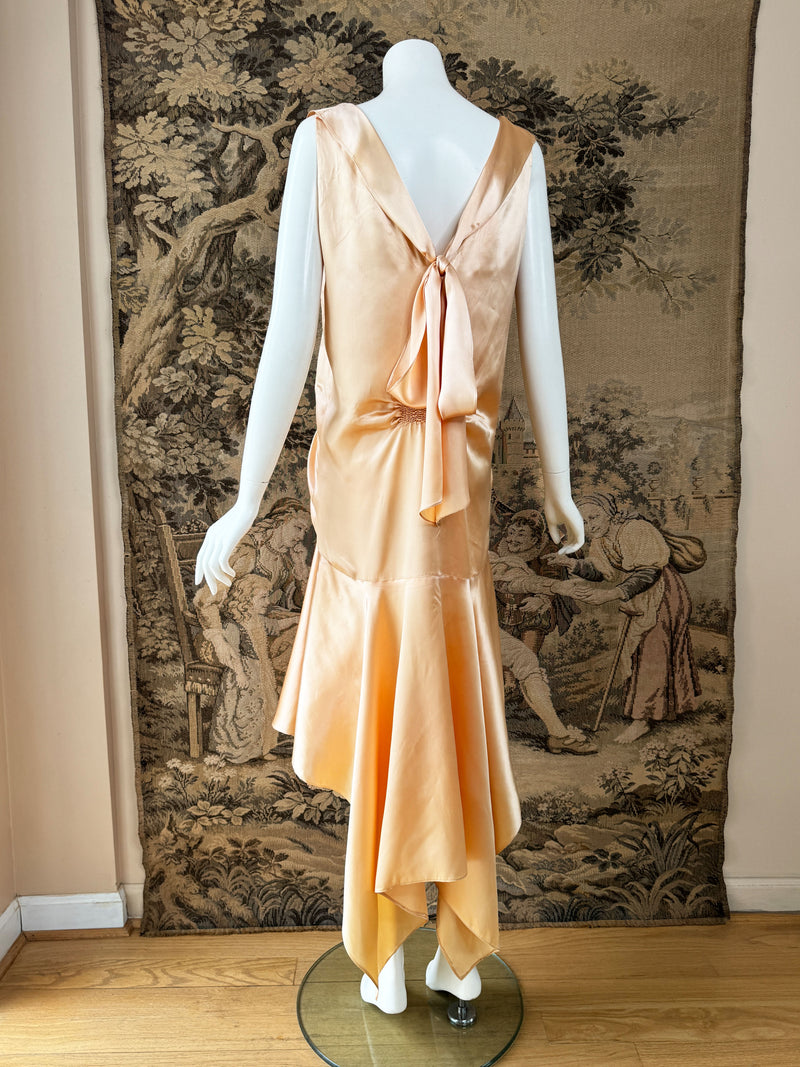 1920s Art Deco Satin Dress