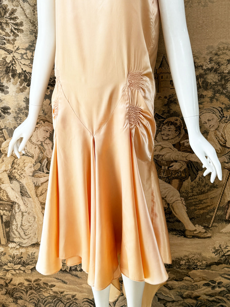 1920s Art Deco Satin Dress