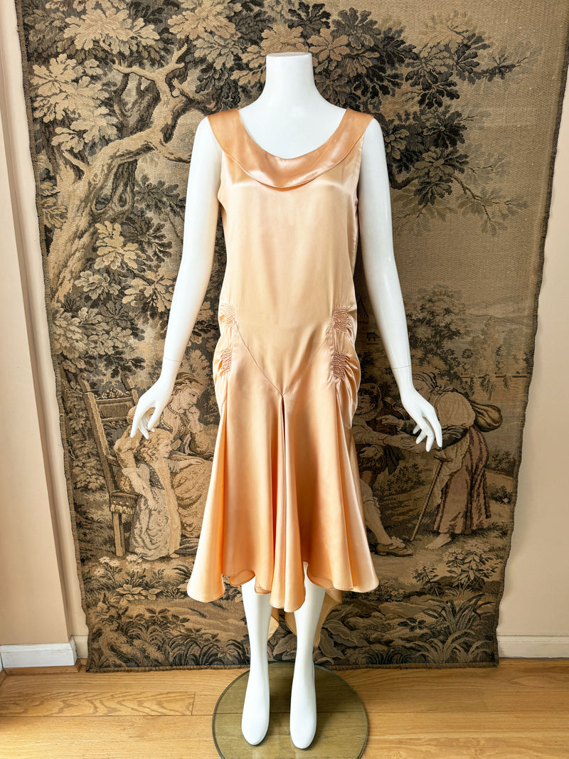 1920s Art Deco Satin Dress