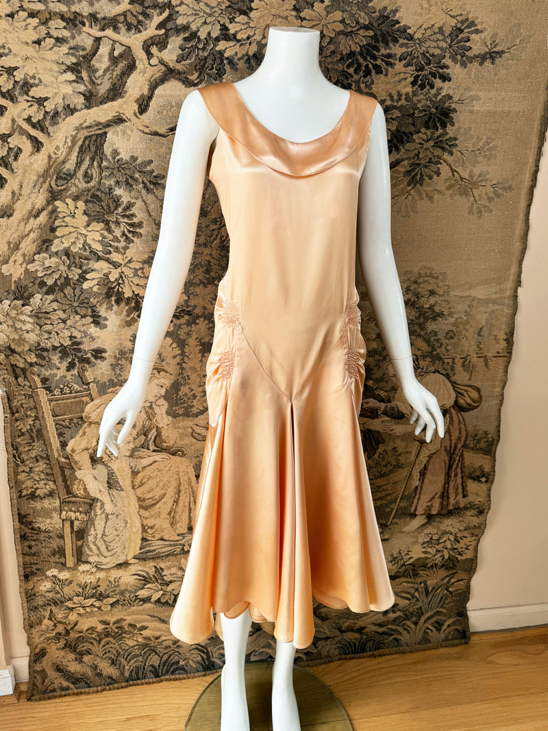 1920s Art Deco Satin Dress