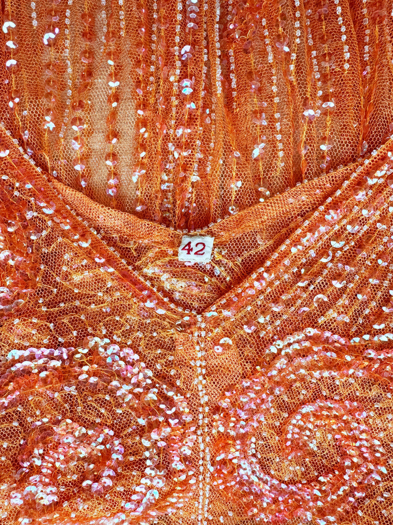 1920s Iridescent Sequin Embellished Net Dress