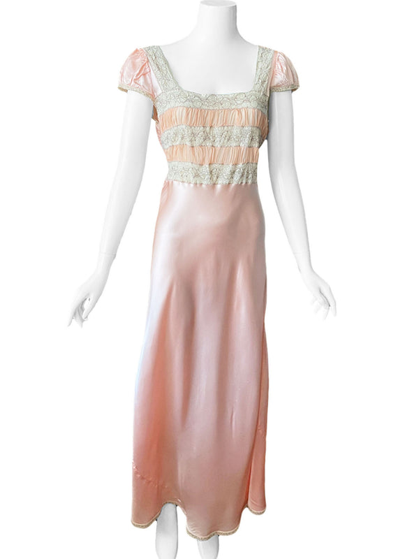 1930s Lace & Chiffon Slip Dress