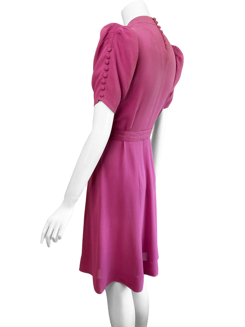 1940s Orchid Purple Crepe Dress