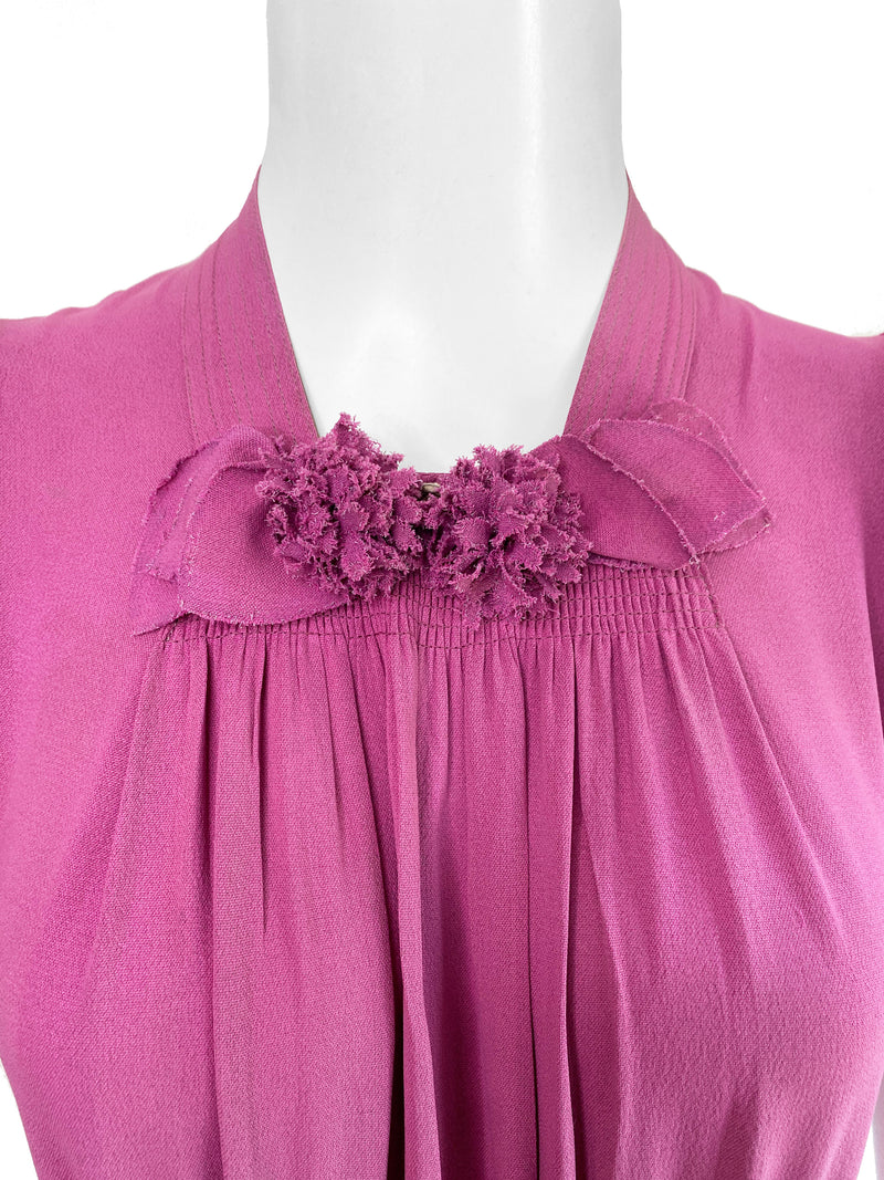 1940s Orchid Purple Crepe Dress