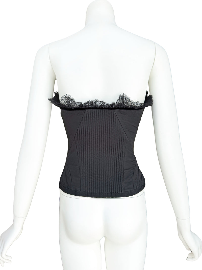 Alexander McQueen A/W 2002 'Supercalifragilistic' Black Silk Corset Top