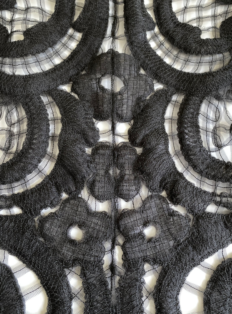 Thierry Mugler 1990s Black Ribbon Lace Jacket