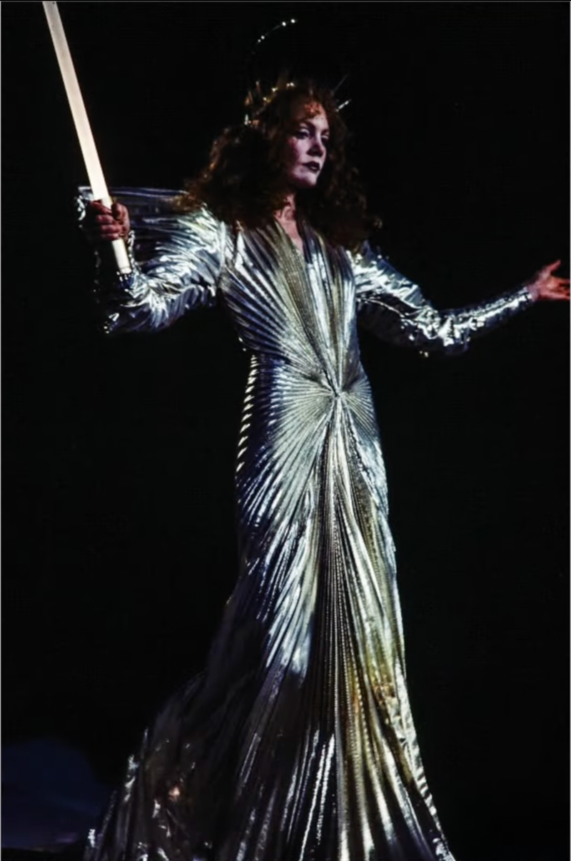 Climax 1980s Pleated Gold Lame Maxi Dress