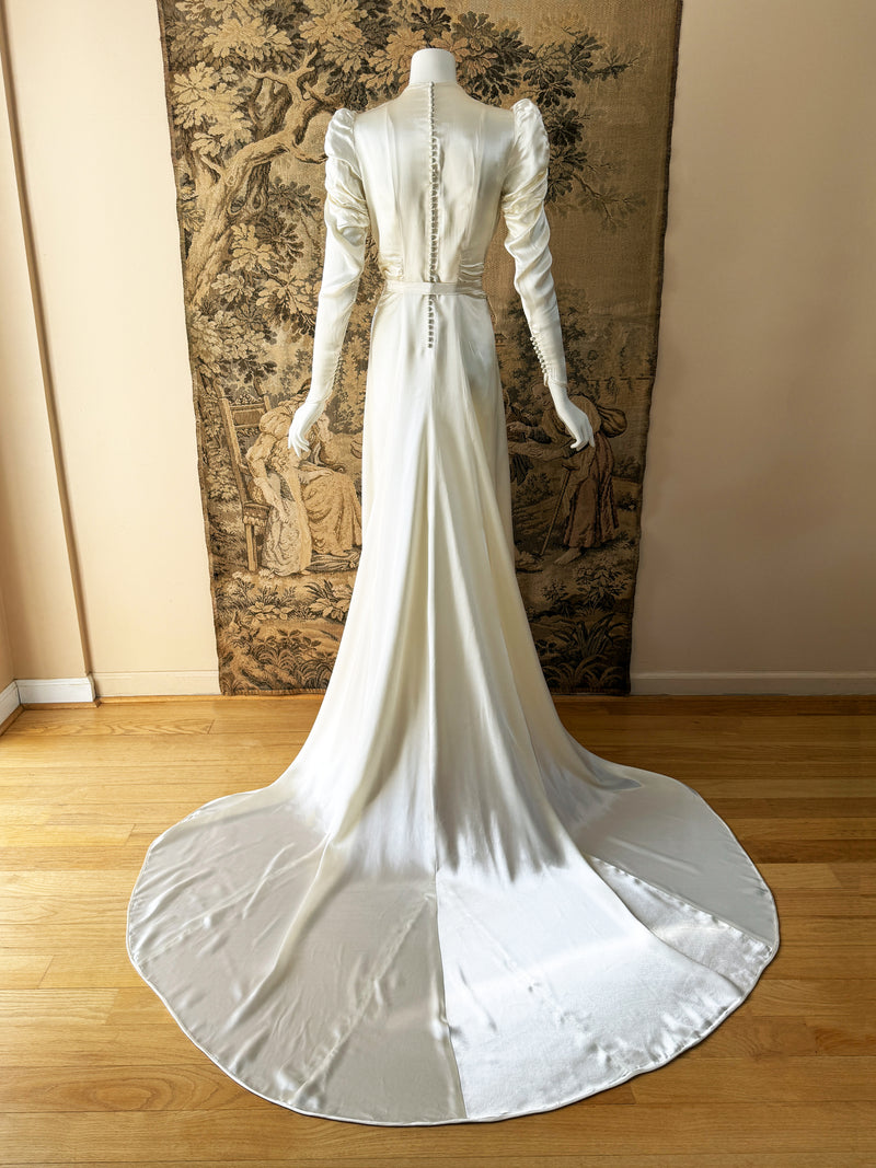 Art Deco 1930s Satin Wedding Dress