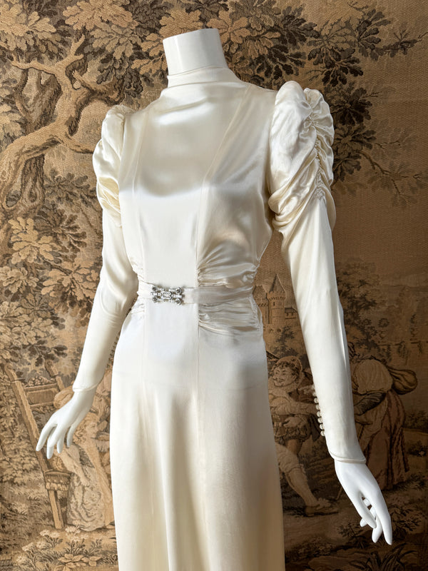 Art Deco 1930s Satin Wedding Dress