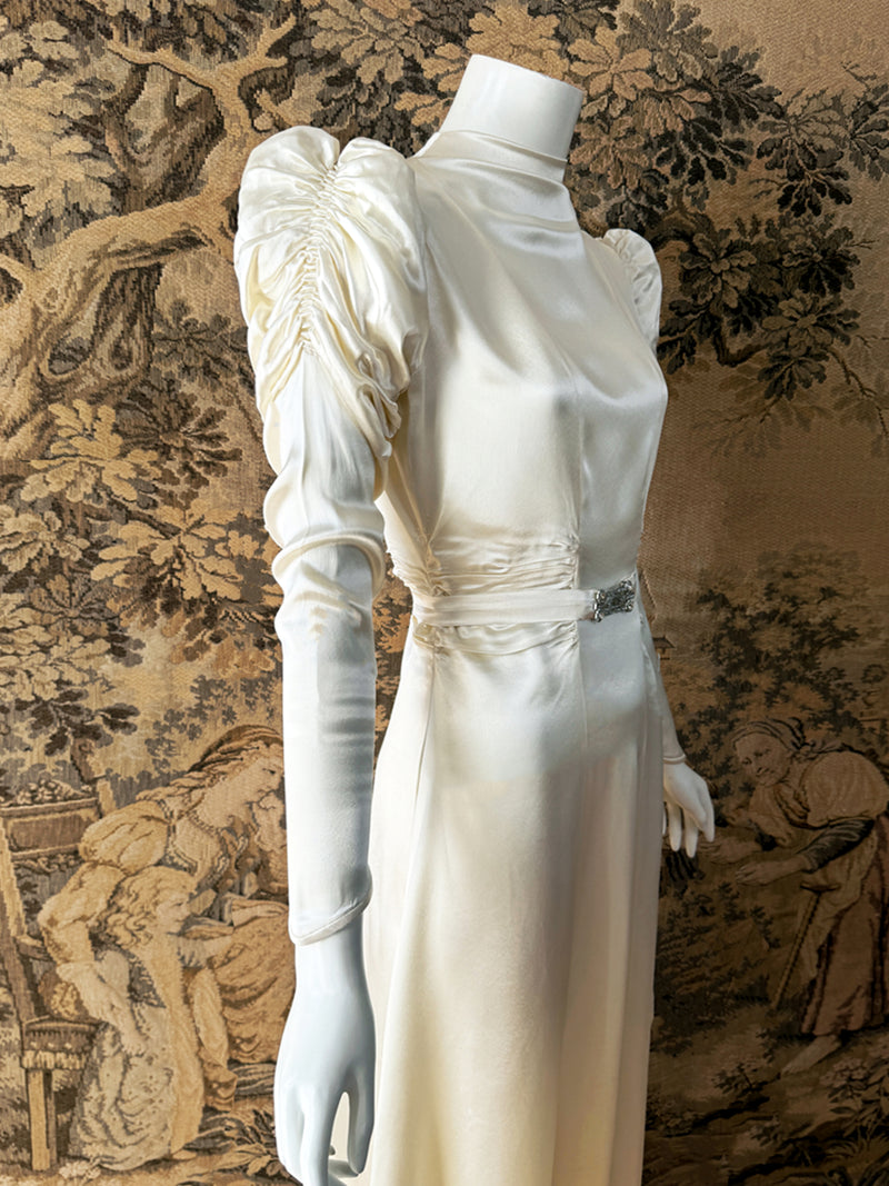 Art Deco 1930s Satin Wedding Dress