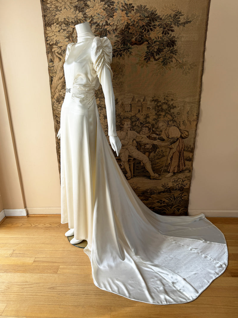 Art Deco 1930s Satin Wedding Dress