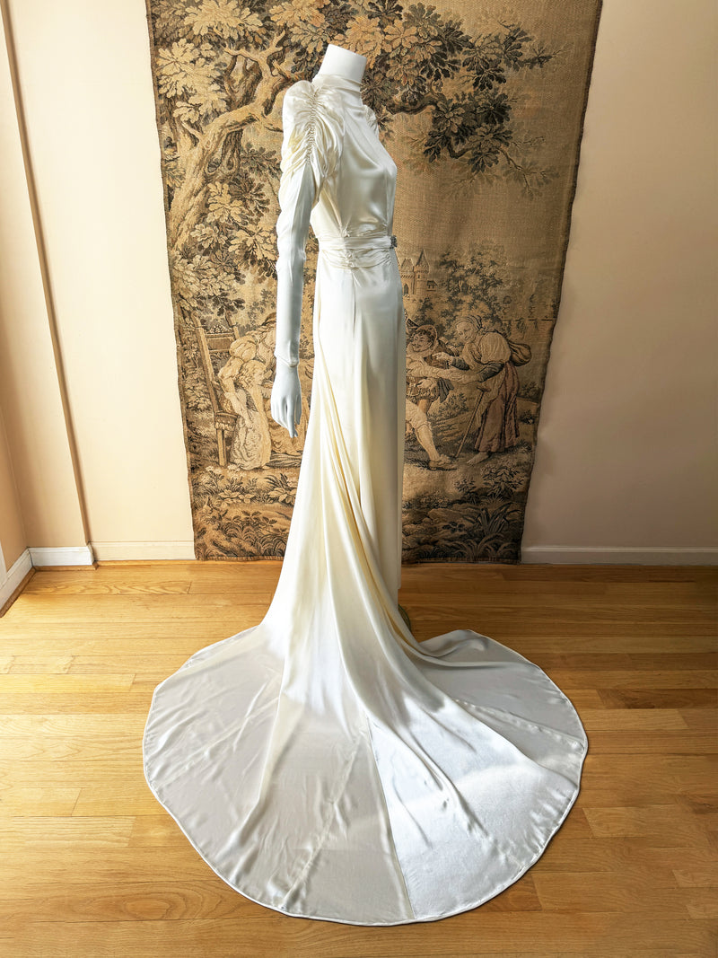 Art Deco 1930s Satin Wedding Dress