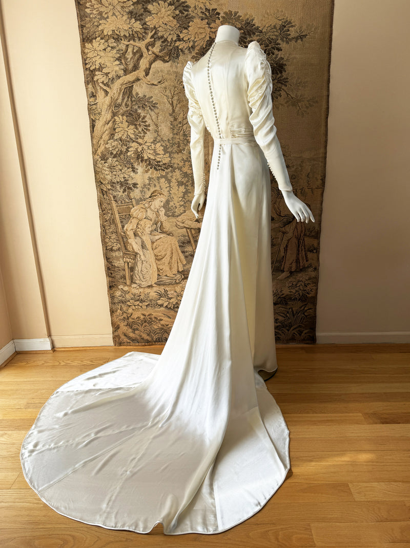 Art Deco 1930s Satin Wedding Dress
