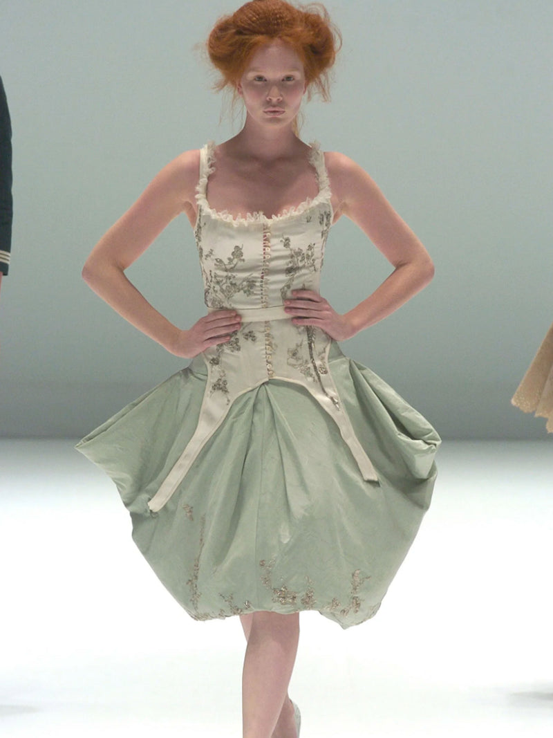 Alexander McQueen 2005 Silk & Lace Illusion Dress