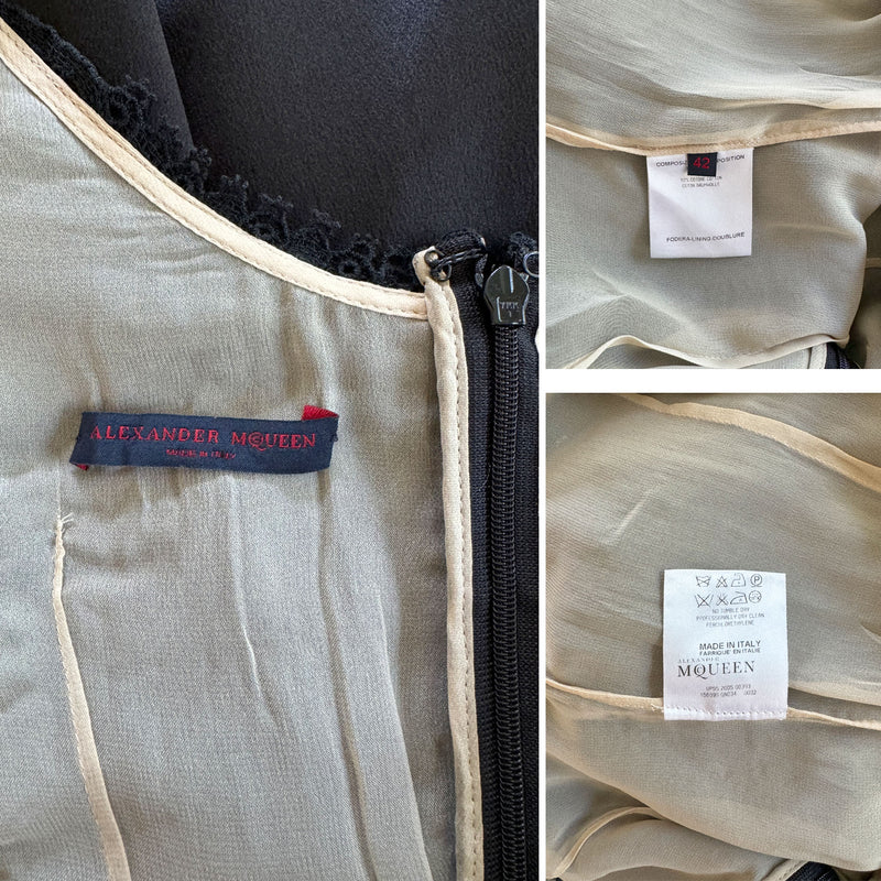 Alexander McQueen 2005 Silk & Lace Illusion Dress