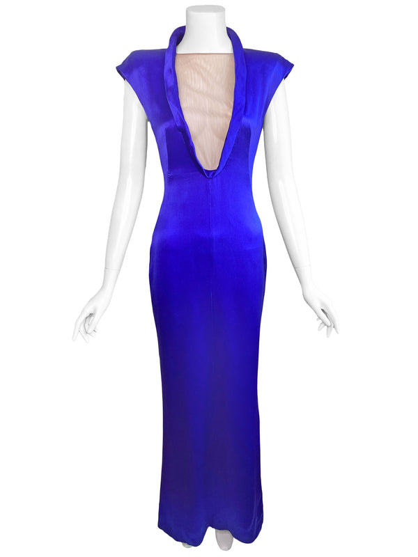 Alexander McQueen 2009 Cobalt Maxi Dress