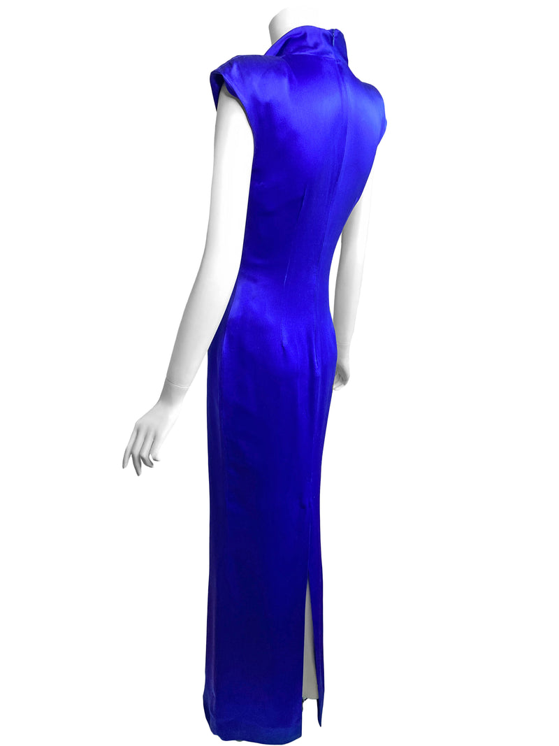 Alexander McQueen 2009 Cobalt Maxi Dress