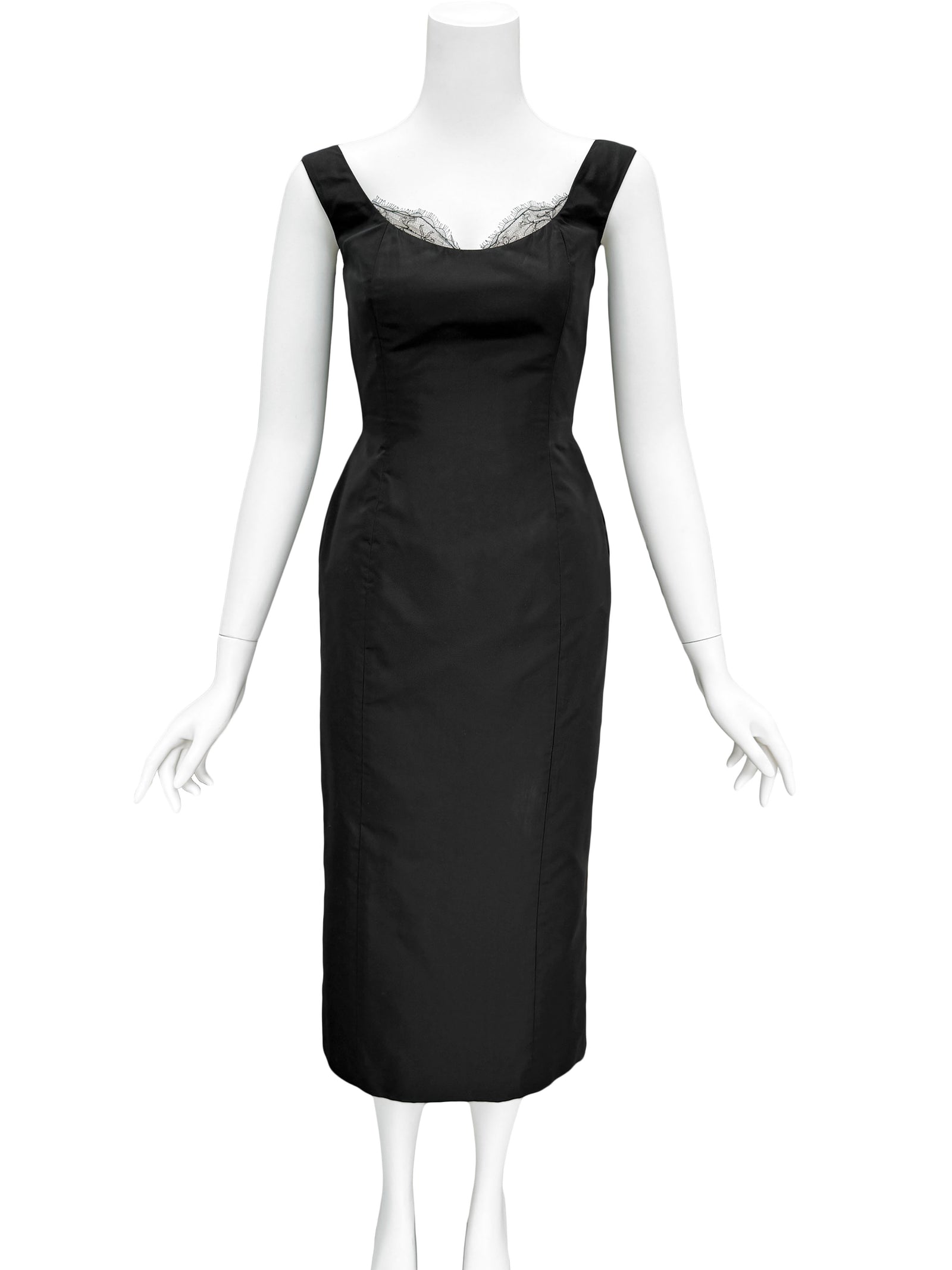 Alexander McQueen A/W 2005 Black Silk Wiggle Dress – Sweet Disorder Vintage