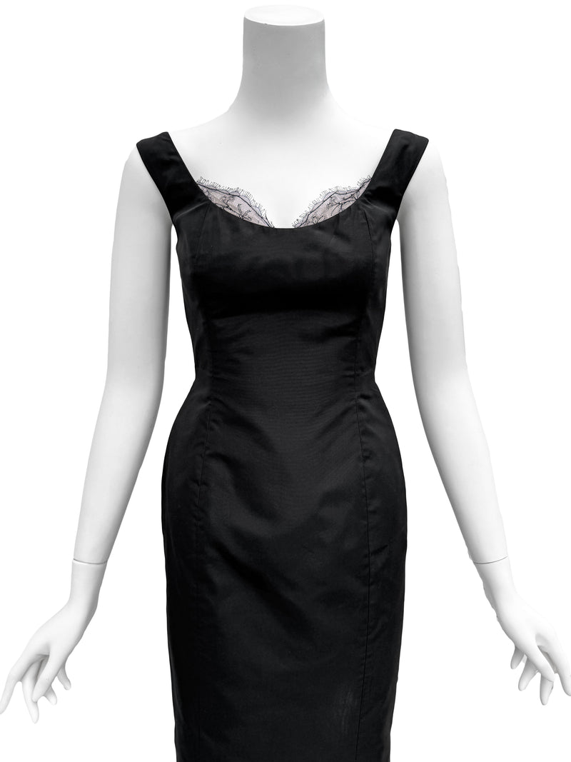 Alexander McQueen A/W 2005 Black Silk Wiggle Dress