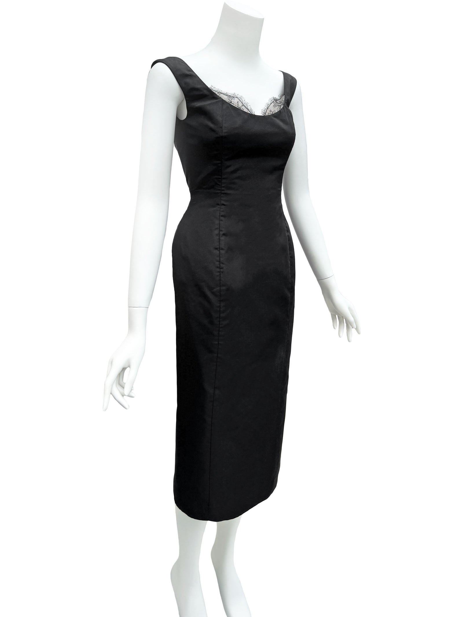 alexander mcqueen dress black Corset Midi - - Women inspired seam detailing Women's Warped Floral Embroidery Midi