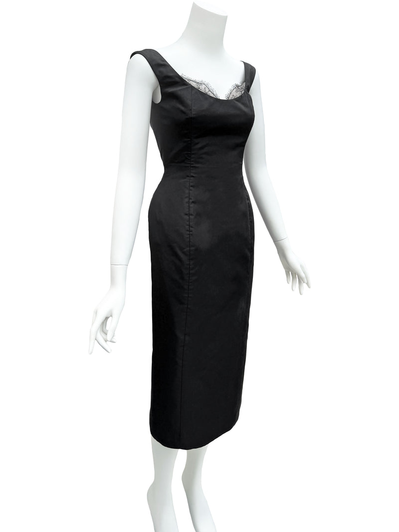 black satin wiggle dress PRE-ORDER - Cozy Wiggle Dress in Black