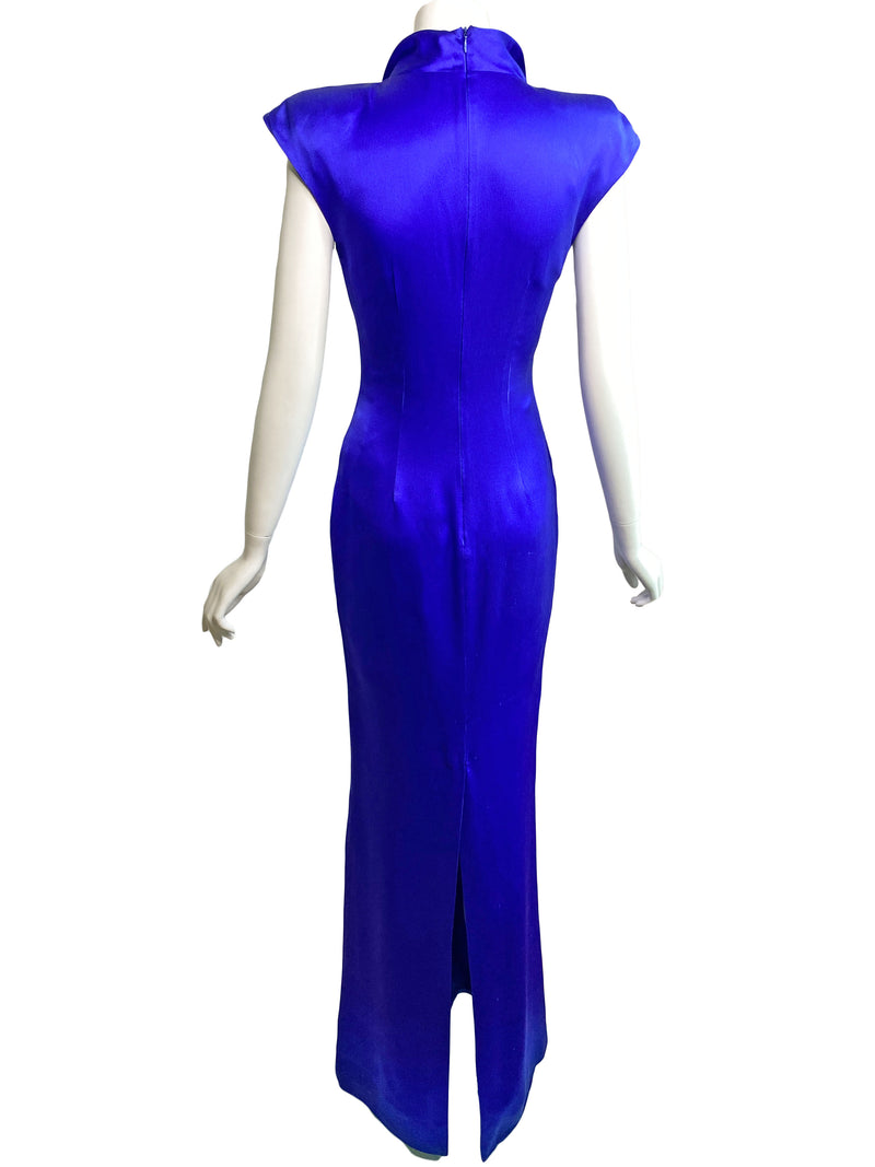 Alexander McQueen 2009 Cobalt Maxi Dress