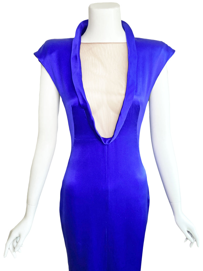 Alexander McQueen 2009 Cobalt Maxi Dress