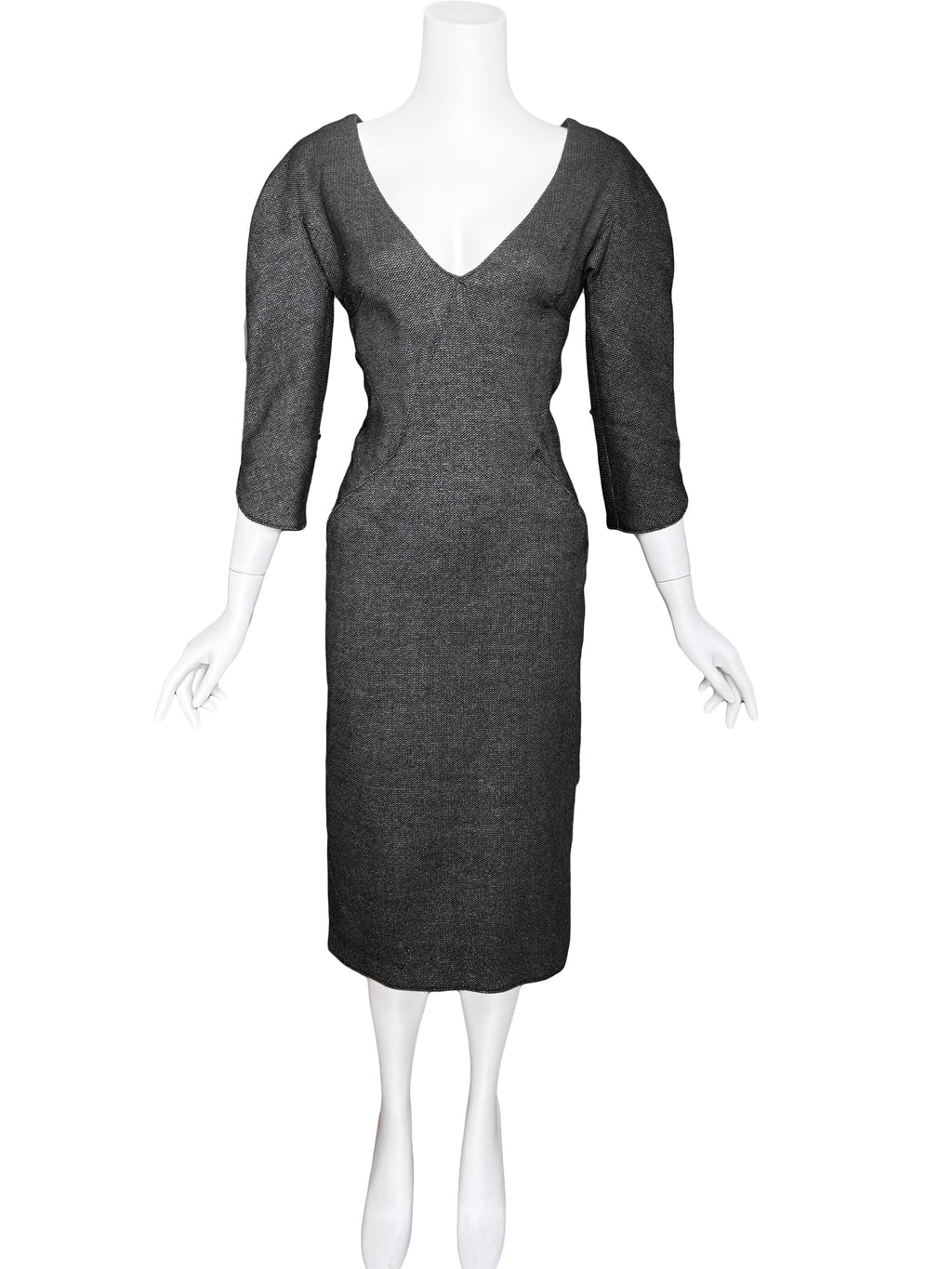 Alexander McQueen 2007 Metallic Tweed Sheath Dress – Sweet