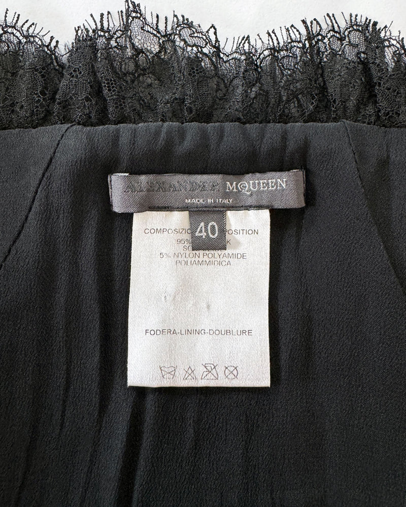 Alexander McQueen A/W 2002 'Supercalifragilistic' Black Silk Corset Top