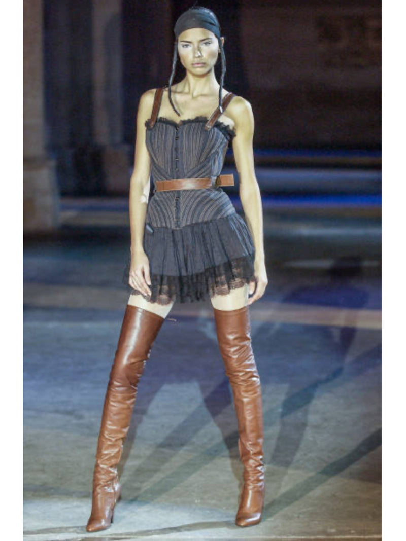 Alexander McQueen A/W 2002 'Supercalifragilistic' Black Silk Corset Top