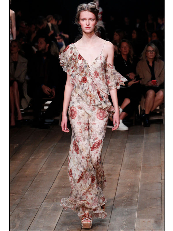 Alexander McQueen By Sarah Burton Spring 2016 Floral Maxi Dress