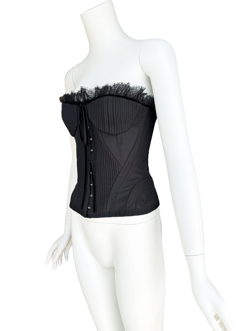 Alexander McQueen A/W 2002 'Supercalifragilistic' Black Silk Corset Top