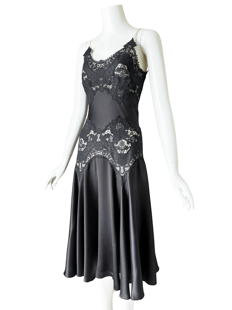 Alexander McQueen 2005 Black Guipure Lace & Silk Dress
