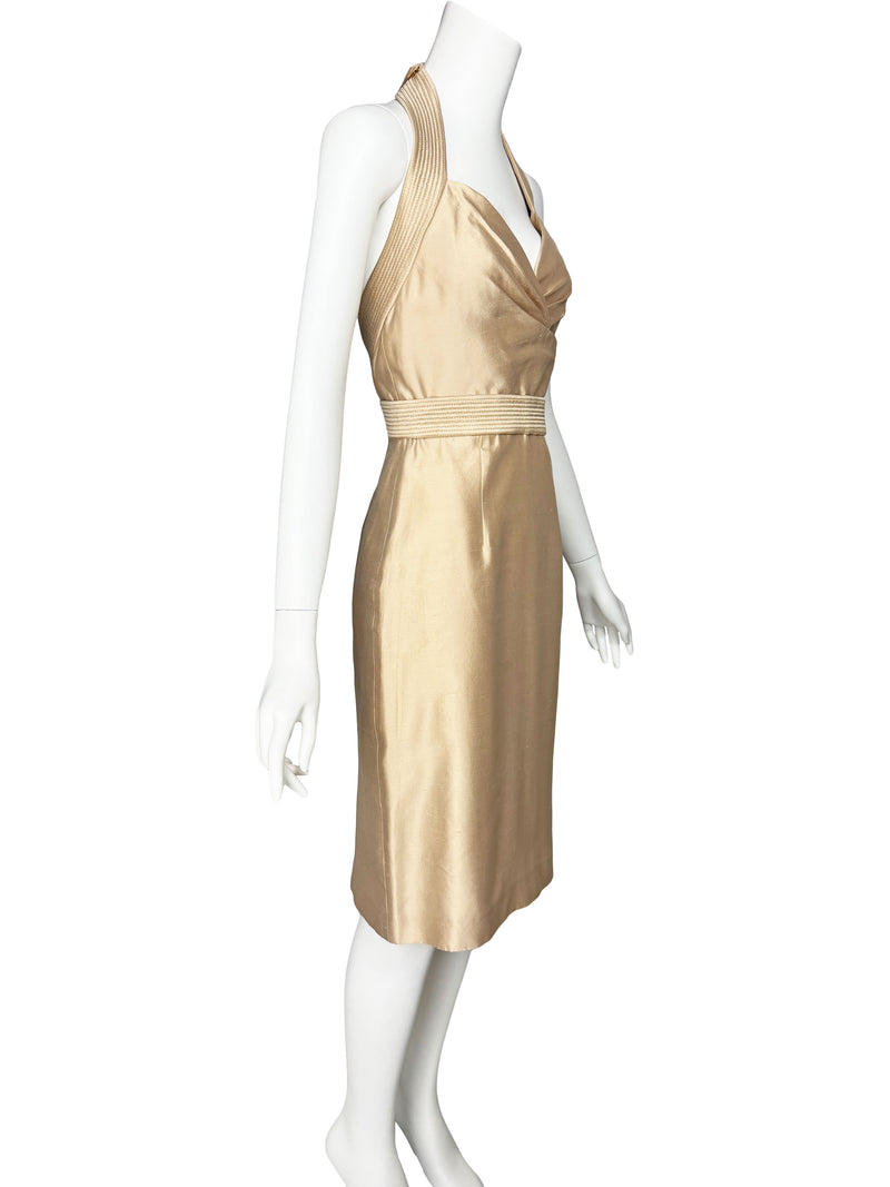 Alexander McQueen Spring 2006 Gold Silk  Dress