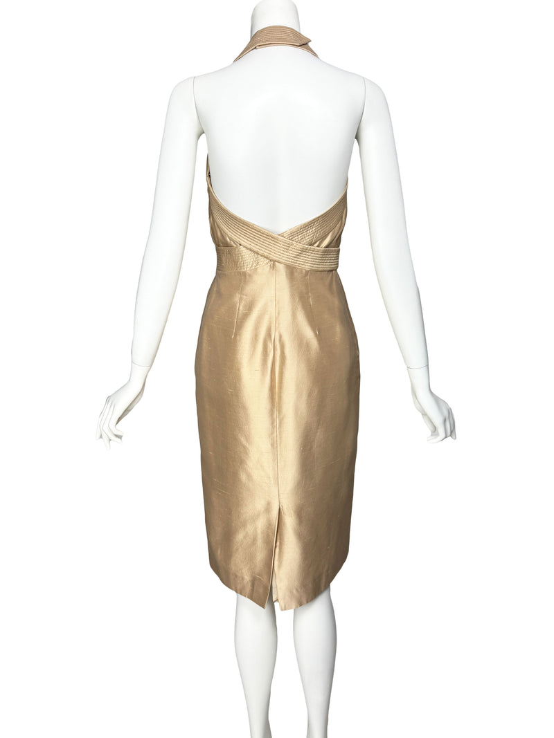 Alexander McQueen Spring 2006 Gold Silk  Dress