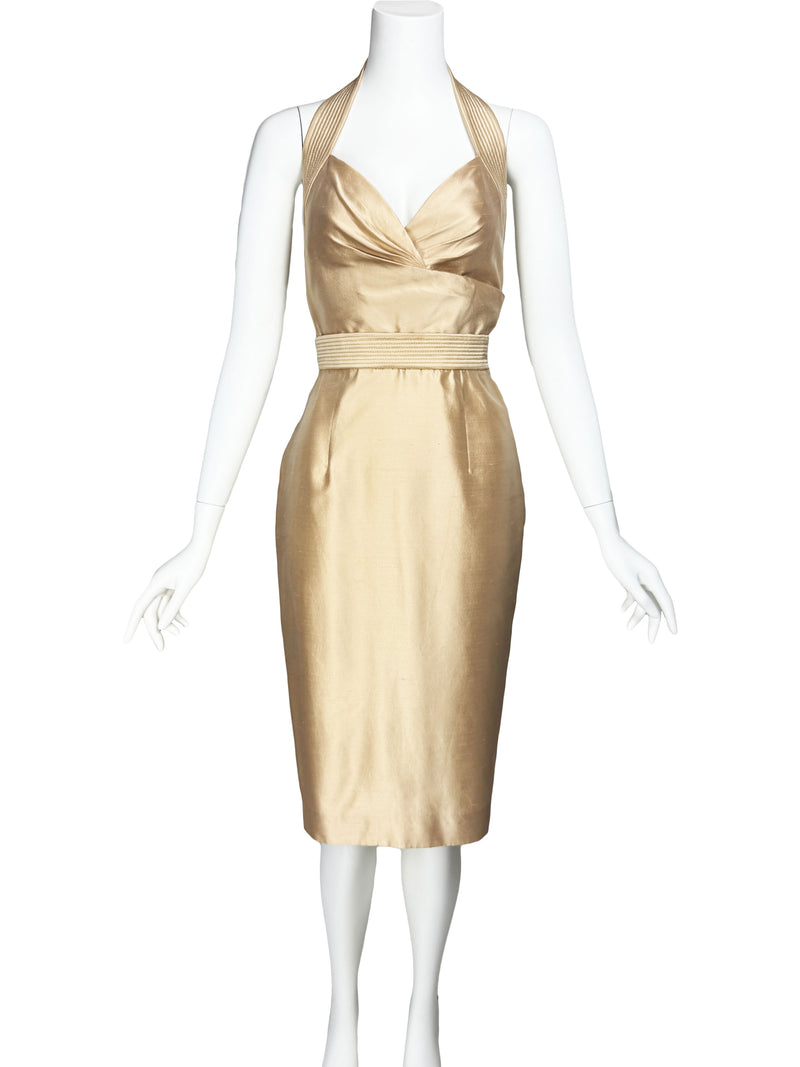 Alexander McQueen Spring 2006 Gold Silk  Dress