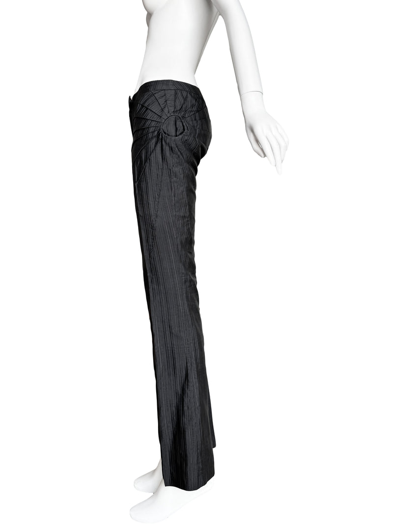 Alexander McQueen A/W 2003 'Scanners' Black Silk Trousers – Sweet
