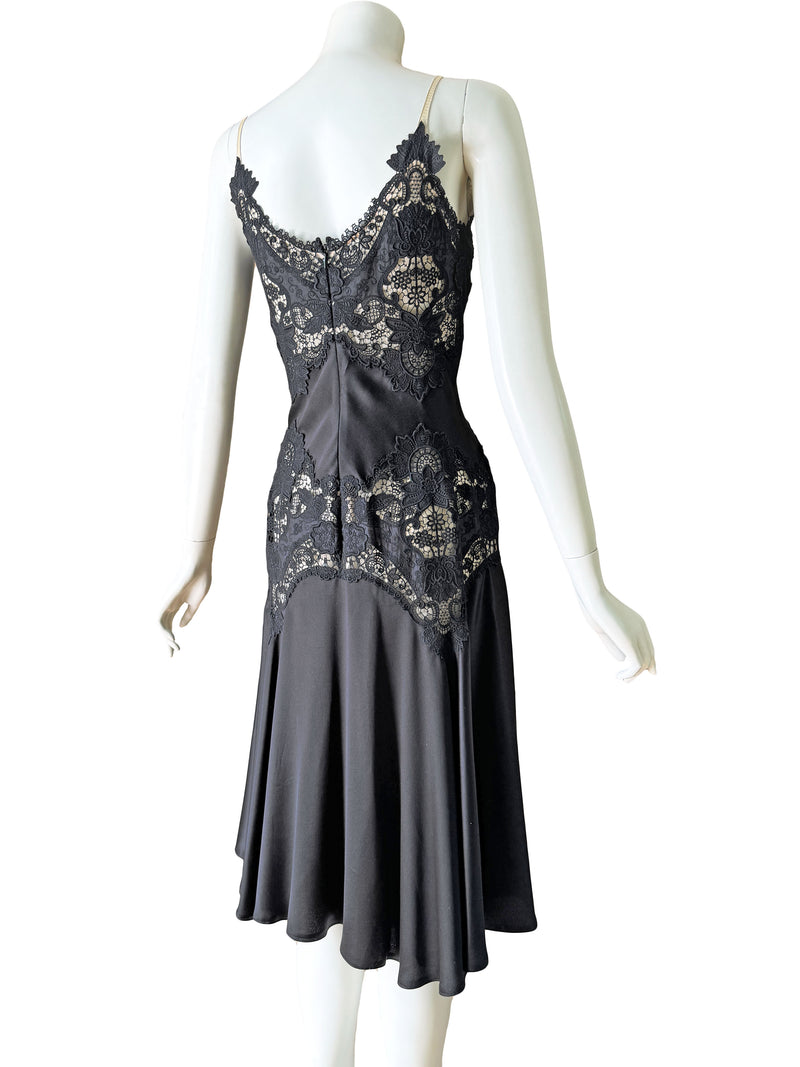 Alexander McQueen 2005 Black Guipure Lace & Silk Dress