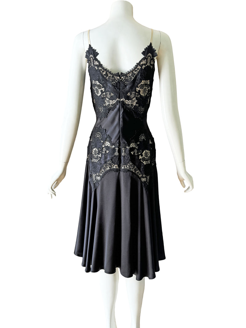 Alexander McQueen 2005 Black Guipure Lace & Silk Dress