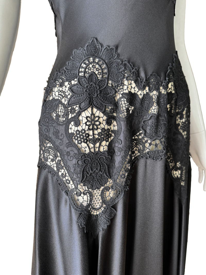 Alexander McQueen 2005 Black Guipure Lace & Silk Dress
